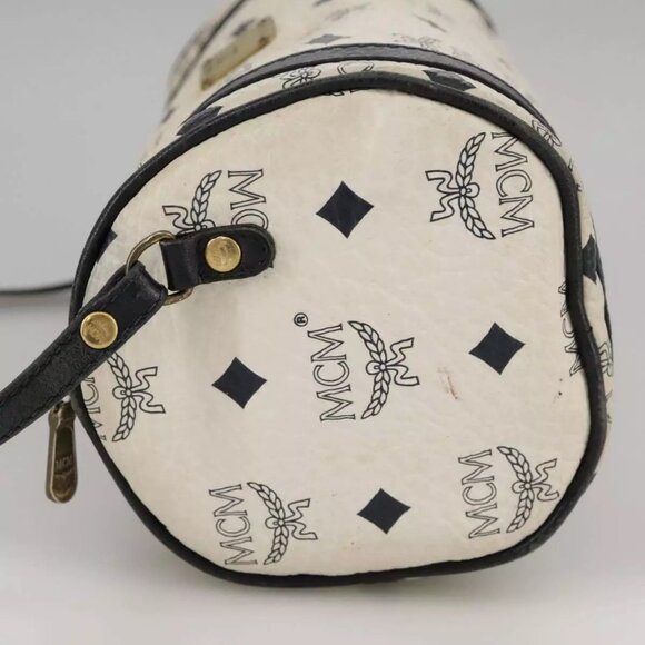 MCM Vicetos Logogram Shoulder Bag PVC Leather White Auth - Picture 11 of 16